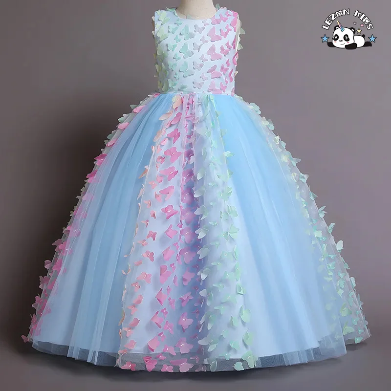 LEZONKIDS - Wholesale Toddler Baby Flower Girls Princess Tulle Dress Lace Tutu A-line Appliques Party Dresses
